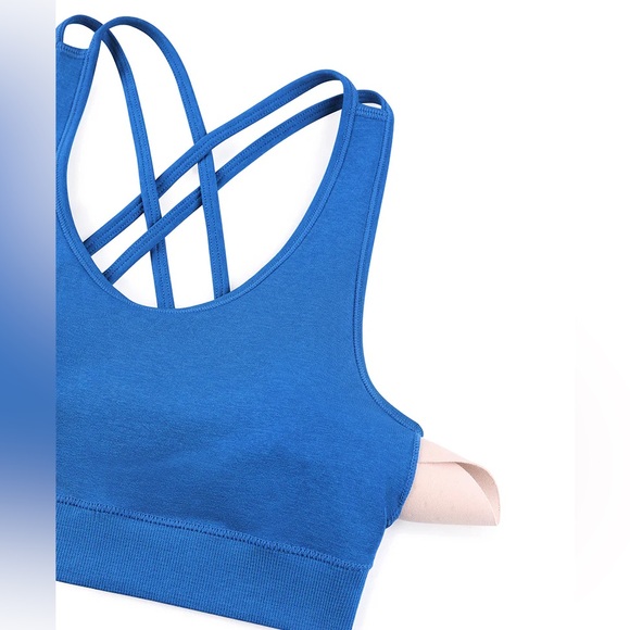 Seamless Strappy Longline Bra Criss Cross Back - Picture 3 of 5